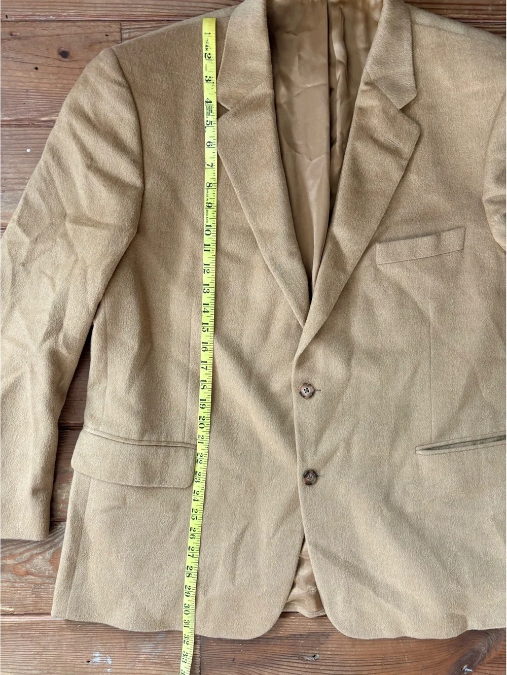 Stafford Executive Men’s 48R 100% Camel Hair Blazer Tan Two Button Sport Coat